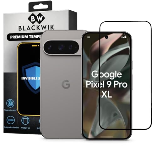 Image of Blackwik Gorilla Tempered Glass for Google Pixel 9 Pro XL (Black) | Edge to Edge Full Screen Coverage | Scratch Resistant | Easy Installation Kit | Screen Protector for Smartphone