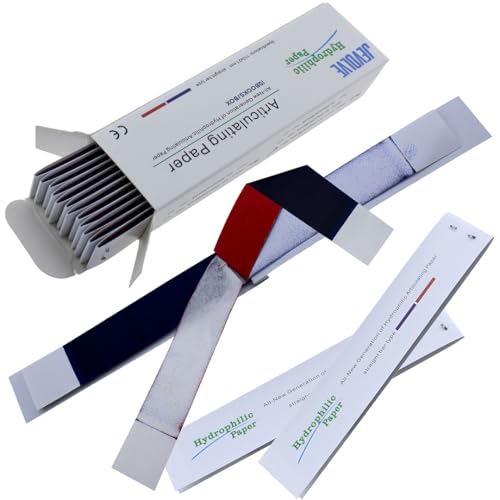 720 Sheets Dental Articulating Papers | Straight Shape Micron Bite Articulating Paper Doubled Side for Occlusal Adjustment - Thick Red/Blue