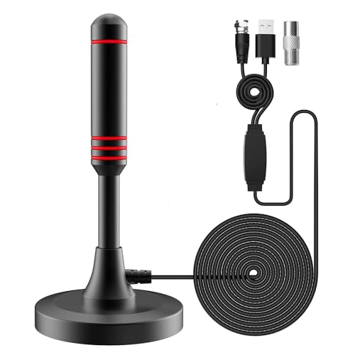 Digital HDTV Antenna with Magnetic Base and Amplifier Signal Booster