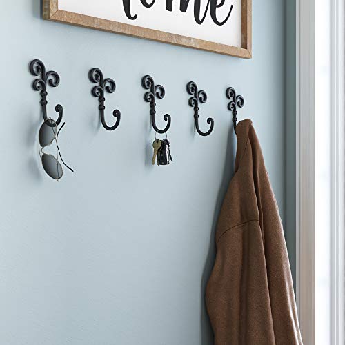 Franklin-Brass-Curlique-5-Pack-Single-Wall-Hooks-1-Prong-CoatHat-Matte-Black-Hooks-for-Hanging-Wall-Mount-Hanger-Clothes-Purse-Bag-Towel-Organization-Decorative-Wall-Hooks-CURL5PK-FB-R Franklin Brass Curlique 5 Pack Single Wall Hooks 1 Prong CoatHat Matte Black Hooks for Hanging Wall Mount Hanger Clothes Purse Bag Towel Organization Decorative Wall Hooks CURL5PK FB R