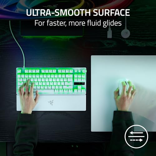 Image of Razer Atlas Pro Tempered Glass Gaming Mouse Mat - Ultra-Thin 1.9mm, Dirt and Scratch Resistant, Ultra‑Smooth Low‑Friction Surface, Optimized for Optical Sensors, Anti-Slip Base - White