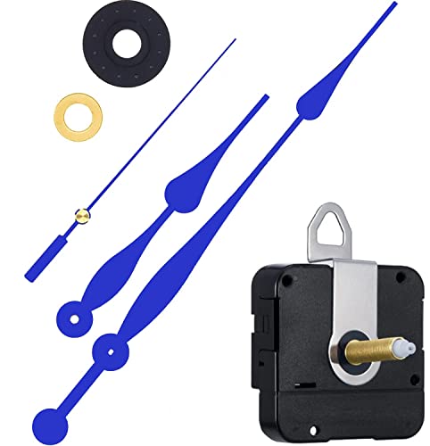 Image of Quartz Movement Clock Replacement Mechanism with 10.3 Inch Long Spade (Blue Red 28 mm Shaft Length)