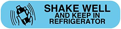 United Ad Label 薬用説明書ラベル よく振って冷蔵保存、1-5/8インチ x 3/8インチ、パーマネントペーパーラベル