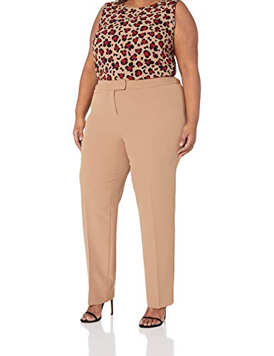 Anne Klein Women's Size Plus Crepe Slim Pant, Vicuna, 14W