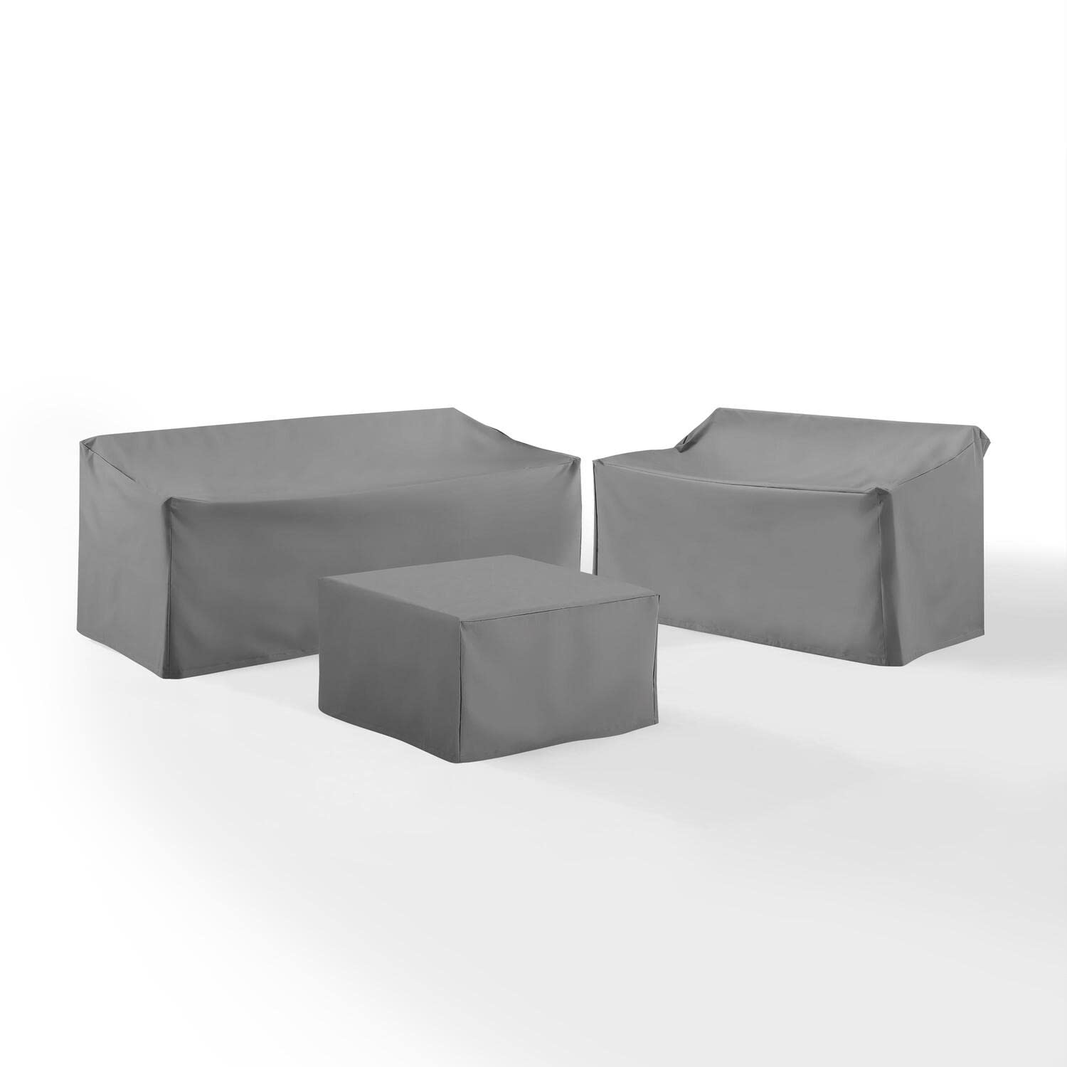 HomeStock Global Glam 3Pc Sectional Cover Set Gray - Loveseat, Sofa, & Square Table/Ottoman