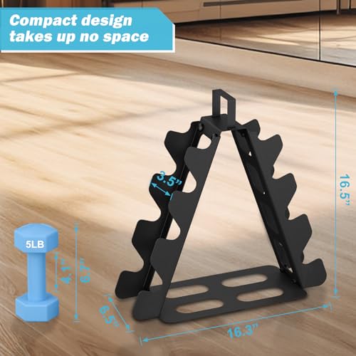 Dumbbell Rack Stand Weight Storage Organiser for Dumbbells Accessories Gym Dumbbells Perfect for Home Gym for Children/Women Black - Image 3