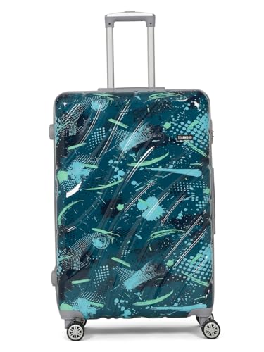 Image of Teakwood World Small 75 cm Check in Size Trolley Bag Polycarbonate 360 Degree 8 Wheels Luggage Bag with TSA Lock, Adjustable Handle Trolley Bags for Travel, Suitcase for Travel | Spark Green