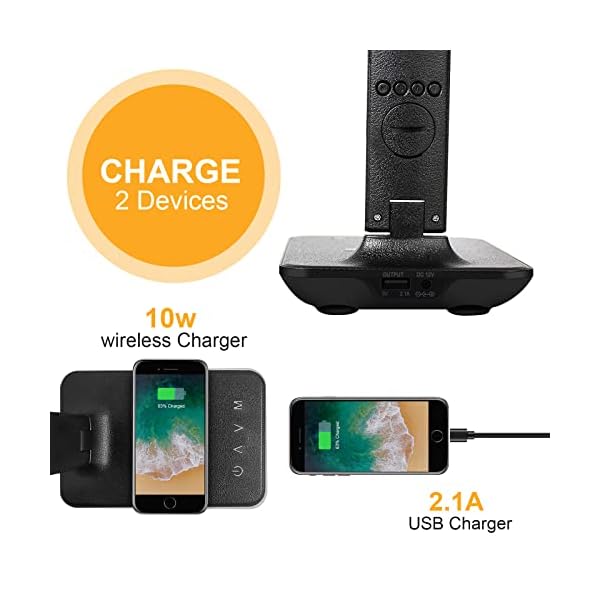 LAOPAO Desk Lamp, LED Desk Lamp with Wireless Charger, USB Charging