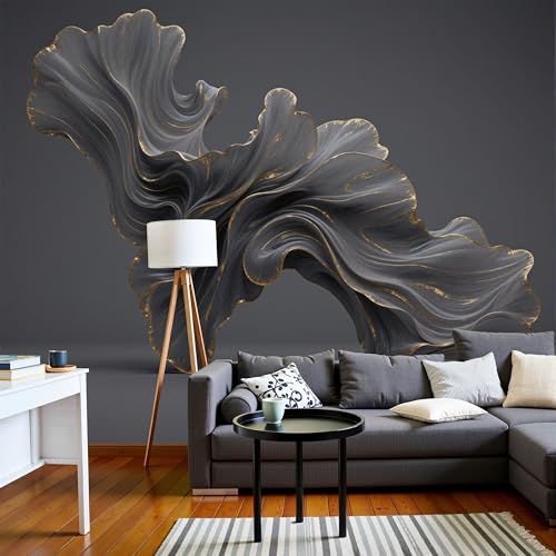 Papier peint panoramique 3D gris anthracite salon poster mural 250x175cm