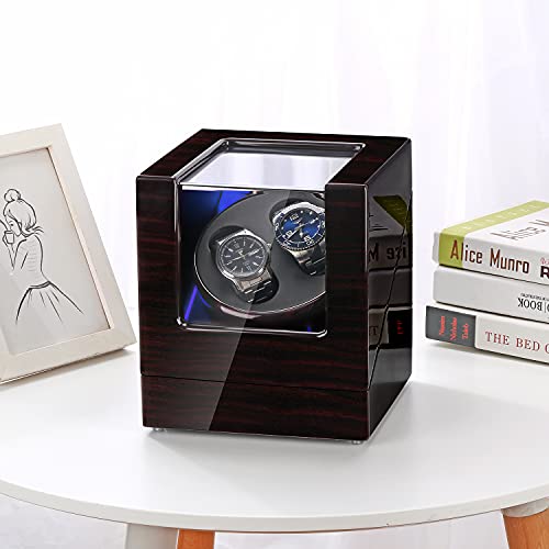 Hipai Automatic Double Watch Winder, Quiet Motor 5 Rotation Modes Self Winding Watch Rotator Box #TOP6