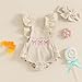 baorji Newborn Baby Girl Ruffle Romper Daddy’s Little Girl Sleeveless Corduroy Overalls Onesie Jumpsuit Father’s Day Outfit (Apricot3, 3-6 Months)