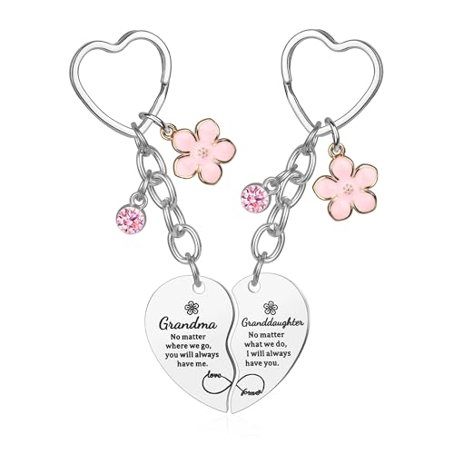Image of 2Pcs Mother Daughter Heart Matching Keyring Keychain Set Gifts For Mom Christmas Mothers Day Gifts from Daughter