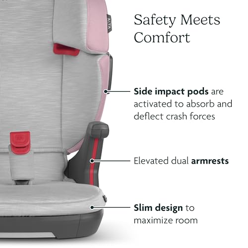 UPPAbaby Alta V2 High Back Booster Seat/Seven-Position, Active Support Headrest for Growing Children/SecureFit Integrated Belt Guide + Positioner/Cup Holder Included/Iris (Grey Mélange/Lavender) by UPPAbaby - Image 6