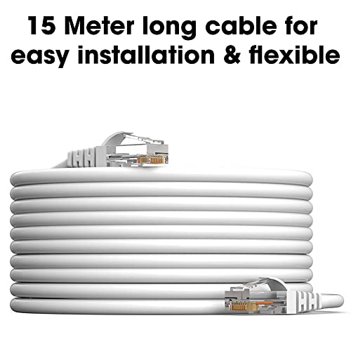 Image of Sounce Cat6 Ethernet Cable 15-Meter-High Speed 550MHZ / 10 Gigabit Speed UTP LAN Cable Network Cable Internet Cable RJ45 Cable LAN Wire, Patch Computer Cord Gigabit Category 6 Wires for Modem Router