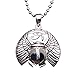 HYYSYQ Portafortuna Vichingo Egitto Scarabeo Insetto Animale Pendente Collana per Uomo retrò Argento Sterling Fatto Mano Amuleto Gioielleria,80cm(32in)