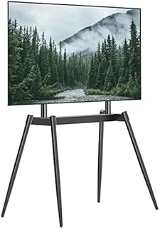 RFIVER Easel TV Tripod Stand for 32-75 Inch LED LCD OLED Screen up to 60 kg - Height Adjustable Studio Display TV Stand with 4 Legs Stand - Max VESA 660x400mm - Black