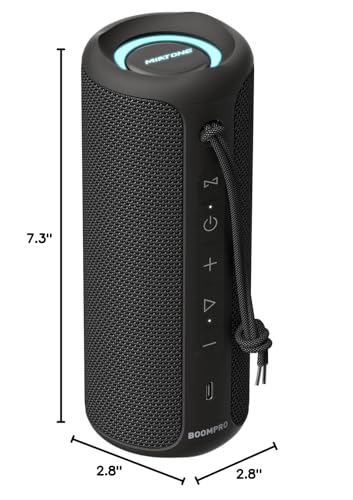 MIATONE Bluetooth Speakers 36W TWS Portable Speaker with Stereo Sound Bass, Bluetooth 5.3 Wireless USB Type C Outdoor, 5000mAh 24H Playtime IPX7 for Present, Boy Friend Gifts for him (Black)