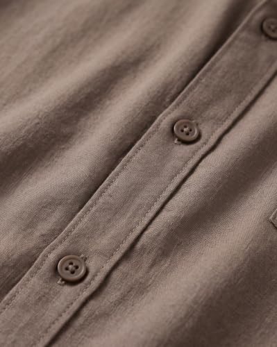 Image of Nobero Breezy Premium Linen Cotton Shirt for Men | Stylish Casual Shirts for Men | Semi Cut Collar | Box Pleat | Curved Hem | Regular Fit | Full Sleeve | S-XXXL