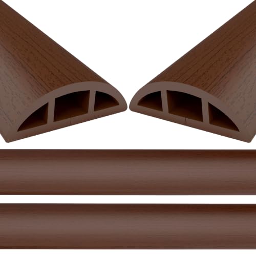 Image of Eapele Floor Cord Cover 10ft (2 Pack) Cord Covers for Wires on Floor, Heavy Duty Extension Cord Cover, Rubber Floor Cable Cover, Prevent Trip Hazard for Sidewalk Home Office Outdoor or Indoor Settings
