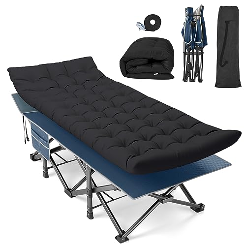 Suteck-Camping-Cot-32In-XXL-Folding-Camping-Cot-Heavy-Duty-Sleeping-Bed-for-Adults-1200D-Double-Layer-Oxford-Cots-for-Camping-WPilllow-Mattress-Carry-Bag-for-Home-Office-Travel
