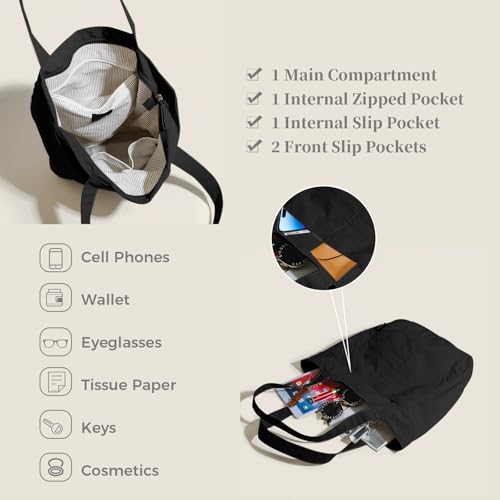 Image of Barsine Tote Bag for Women Unisex Lightweight Nylon Totes Purses and Handbags Large Casual Shoulder Hobo for Travel Gym