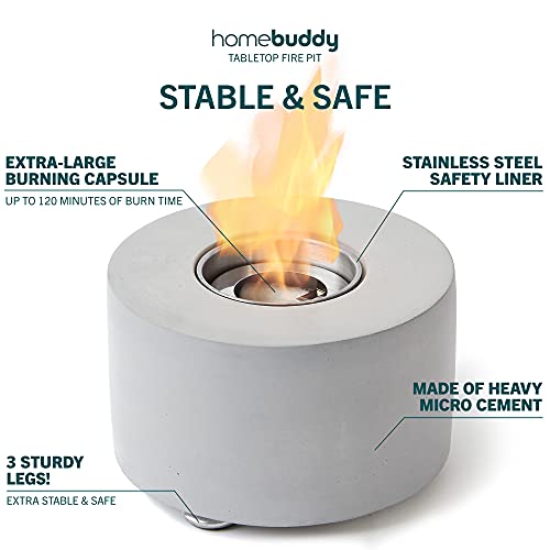 HomeBuddy Tabletop Fireplace Bio Ethanol Table Top Fire Pit