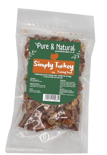 Pure & Natural Grain Free Dog Treats for Training – high value dog training treats Value Dog Training Treats | Healthy Dog Treats for Small Dogs to Large Breeds – Turkey, 100g