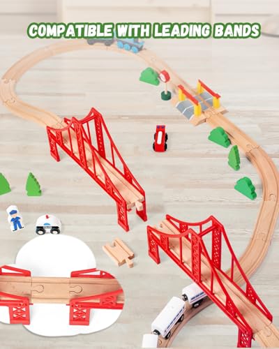 image for Payarma Wooden Train Track Accessories Train Railway Accessories Doubl
