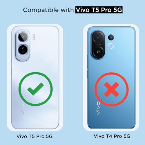 Image of Pikkme Back Cover for Vivo T5 Pro 5G Mag-Safe Shockproof PC + TPU | Protective Case Magnetic Support | Bumper Case (Transparent Mag-Safe)