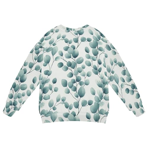 JUNZAN Cartoon Eucalyptus Leaf Little Kids Hooded Sweatshirt Long Sleeve Fall Tops Shirts Sports 4T2