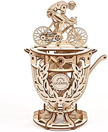 UGEARS Automaton Cyclist 3D Puzzle - Self-Assembly 3D Wooden Puzzles Idea Classic Tour De France Cup Bicycle Wood Model Kit - Creative 3D Puzzles for Adults - DIY Cyclists Gifts