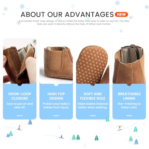 Image of Meckior Baby Girls Cowboy Tassel Boots Side Zipper Moccasins Soft Bottom Non-Slip Toddler Shoe