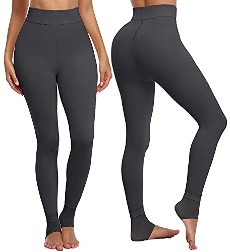 Image of CHRLEISURE Women's Fleece Lined Tights - Fake Sheer Warm Pantyhose Thick Winter Leggings