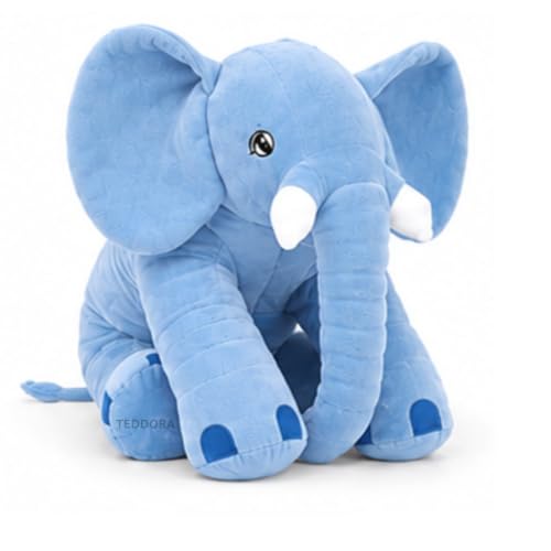 Image of Big Jumbo Elephant Soft Toy for Kids Girls Boys,Sky Blue,Big cushionAnimal Plush Stuffed Baby Teddy Gift Birthday, 60 cm