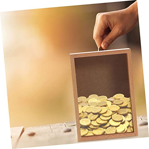 OKUMEYR Piggy Bank Wooden Decor Decor Picture Frames Money Saving Box Adults Money Bank Coin Change Container Versatile Piggy Bank Money Jars for Saving for Adults Savings Box - Thumbnail 7
