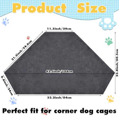 Image of Fanfanwin 42.5 Inch Waterproof Dog Crate Mat, Soft Plush Pet Blanket for Large Dogs, Non-Slip Corner Liner, Machine Washable (Only Mat)