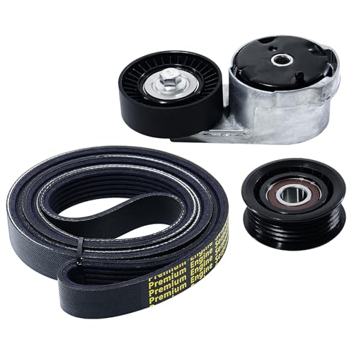 Image of Serpentine Belt Drive Component Kit with Tensioner & Idler Pulley Fit Dodge Charger 2014-2023 Challenger 2015-2023, Ram 1500 1500 Classic, Chrysler 300, V6 3.6L, Replace 90K-39282