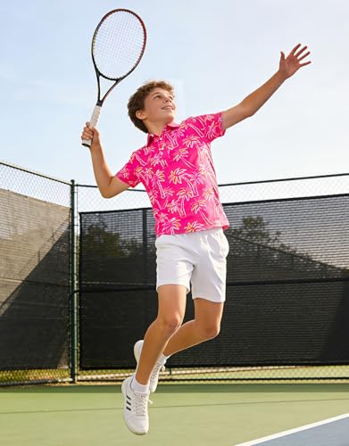 Cuddomper Boys Hawaiian Polo Golf Shirt Fashion Palm Clothes 7-8 Years - image 6