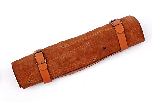 Hm-(Brown) Custom Made Damascus Steel #6 Pcs Of Professional Utility Kitchen Knives Set Comes With Sweet Leather Roll Kit (3712) #TOP3