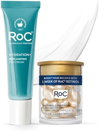 RoC Hyaluronic Acid Anti Aging Under Eye Cream 0.5oz + Retinol Capsules 7ct