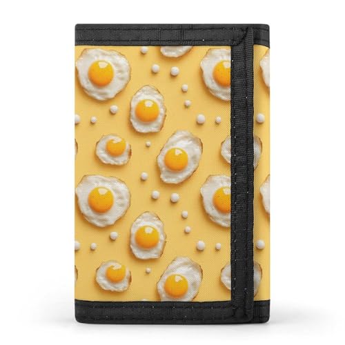 Pepper Fried Egg Print Wallet for Men, 8 Credit Card Holder Slim Minimalist Front Pocket Small Mens Bifold Wallets