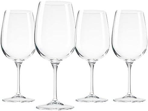 Bormioli Spazio Large Wine Glasses, Clear, 17 oz (Set of 4)