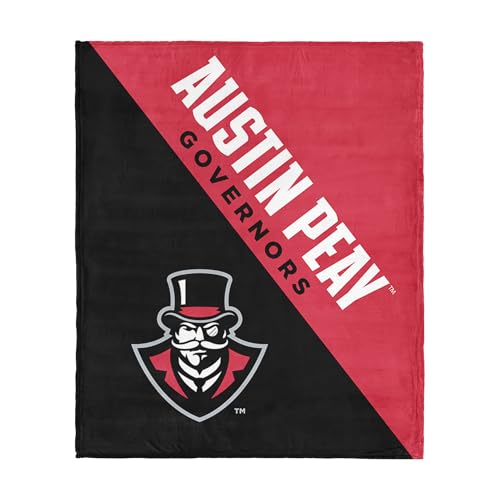 Northwest NCAA Austin Peay Governors Halftone Silk Touch Throw Blanket, 46 x 60 in, Ultra Soft Plush Polyester, Lightweight Warm Decorative Couch Bed Game Day Gift