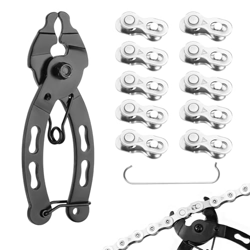 TDUNSYA 10 Paar Fahrradkettenglied, Kettenschloss Fahrrad, Kettenverschluss Fahrrad für 6-8 Geschwindigkeit Fahrradkette, Kettenschloss Fahrradkette Schnelles An- Und Abbauen