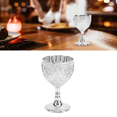 Cálice de Cálice, Cálice de Vinho de Metal de 30 Ml Com Padrão de Rosa Esculpida Ornamento de Mesa E