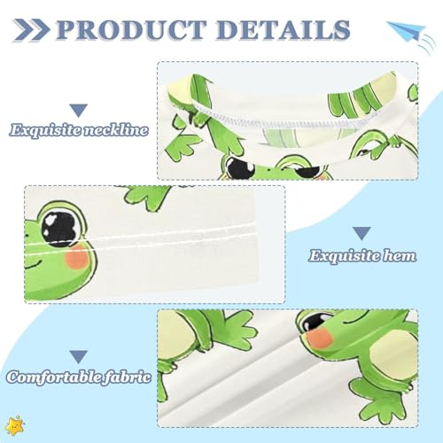 ALAZA Kids Rash Guard Boys Toddler Swim Shirts Short Sleeve Frog Lovely UPF 50+ 3T3