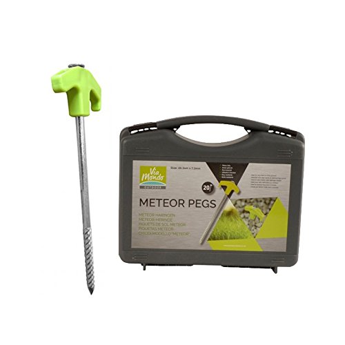 ViaMondo Meteor Hard Ground Pegs 20 Pack with Free Case