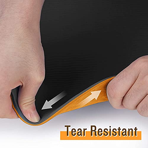 Image of Bodylastics Yoga Mat for Men and Women with Carry Bag TPE 6ft x 2ft x 6mm Large Size Anti Slip & Anti Tear Workout Mat