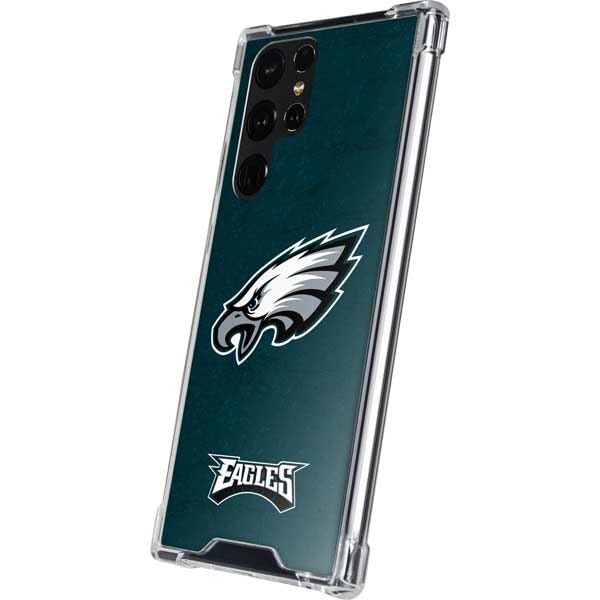 Skinit Clear Phone Case Compatible with Galaxy S23 Ultra - Officially Licensed NFL Philadelphia Eagles Distressed Design