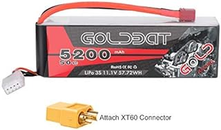 GOLDBAT 3S Lipo Battery 5200mah 11.1V 50C LiPo RC Battery Soft Case Pack with Deans Plug and XT60 Connector for RC Evader BX Car RC Truck Truggy RC Hobby